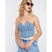 Crop top strapless denim (producto en venta final)