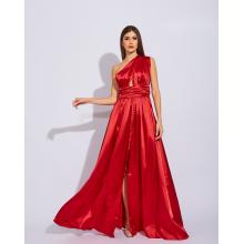 Maxi vestido bare shoulder rojo  (producto en venta final)		